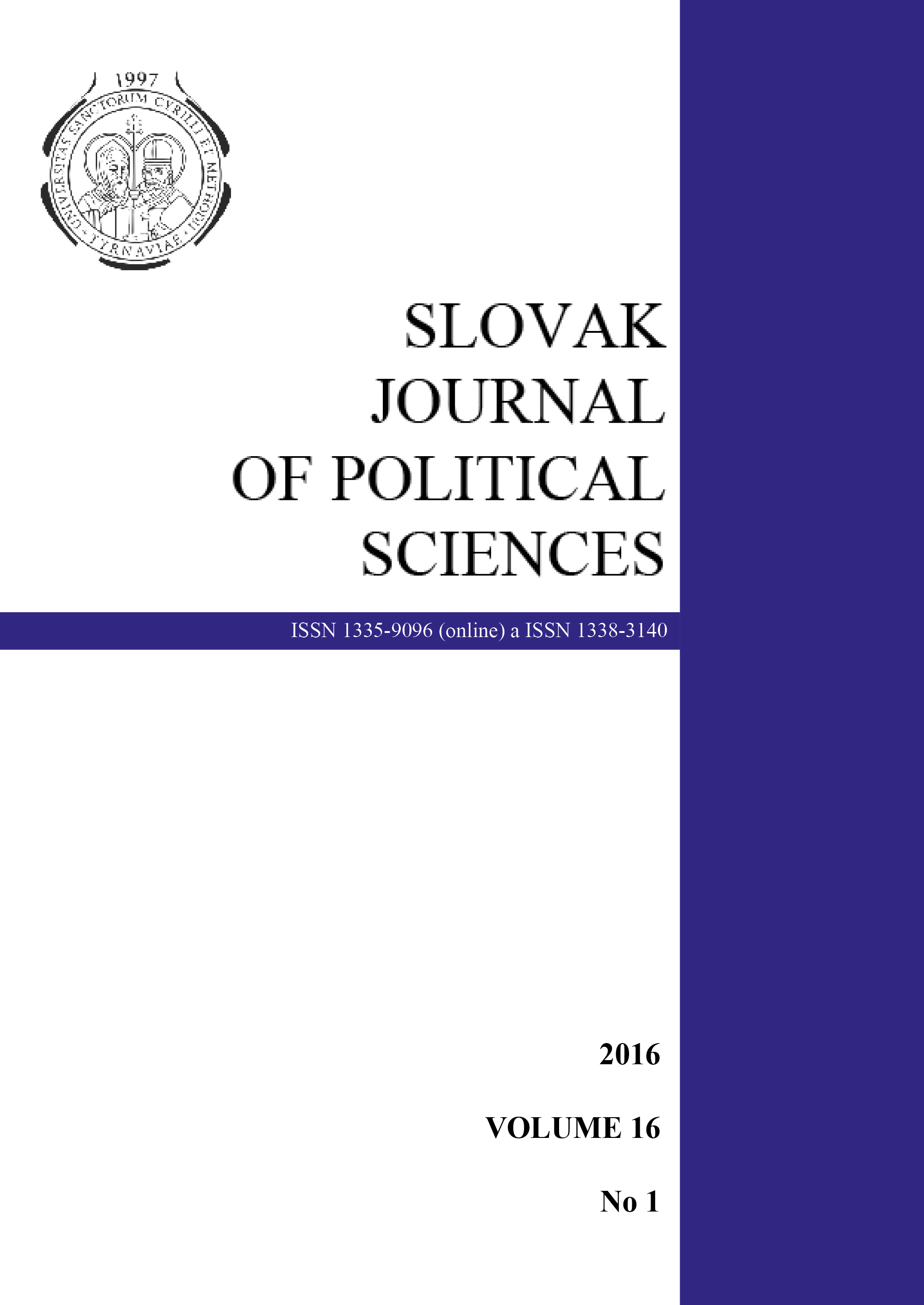 					View Vol. 16 No. 1 (2016): Slovak Journal of Political Sciences
				